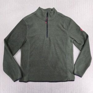 Canada Weathergear Sweater Mens Medium‎ Green 1/4 Zip Fleece Pullover Hiking